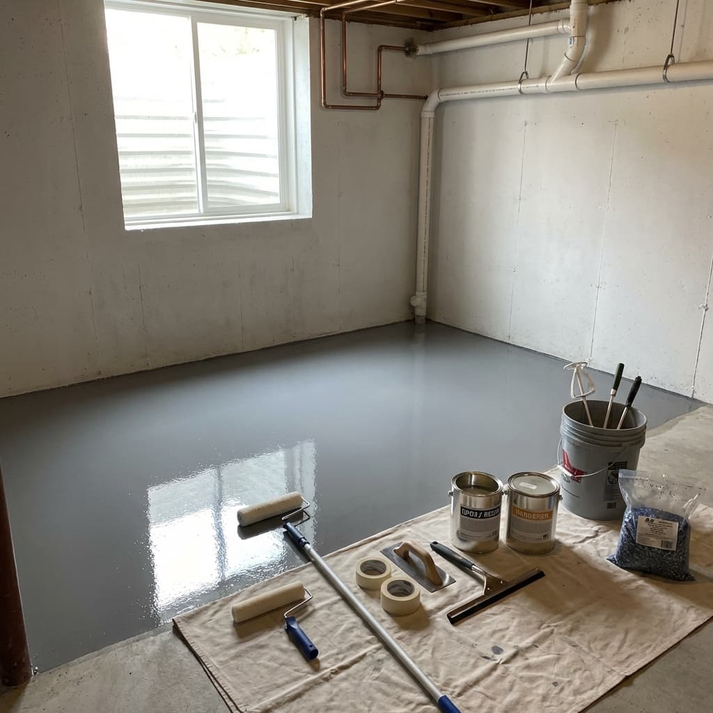 Basement epoxy floors